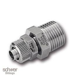 Raccordo inox aisi 316 a Calzamento - Diritto - Filettato Gas Maschio Conico 1/8" x 6