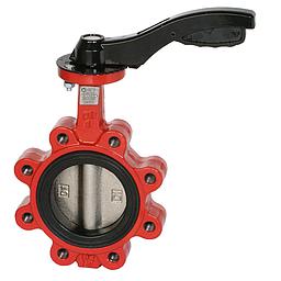 Valvola a Farfalla tipo LUG - Mival - Mod. M124E/FI - Corpo in Ghisa Sferoidale EN-GJS-400-15 - Disco in Inox AISI 316 - Guarnizione in EPDM - Con Leva - PN16 DN32